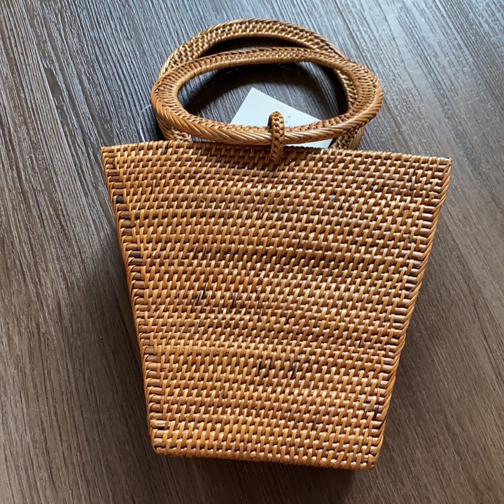 Basket bag summer vacation beach Rattan Bamboo Wicker - Picture 2 of 6